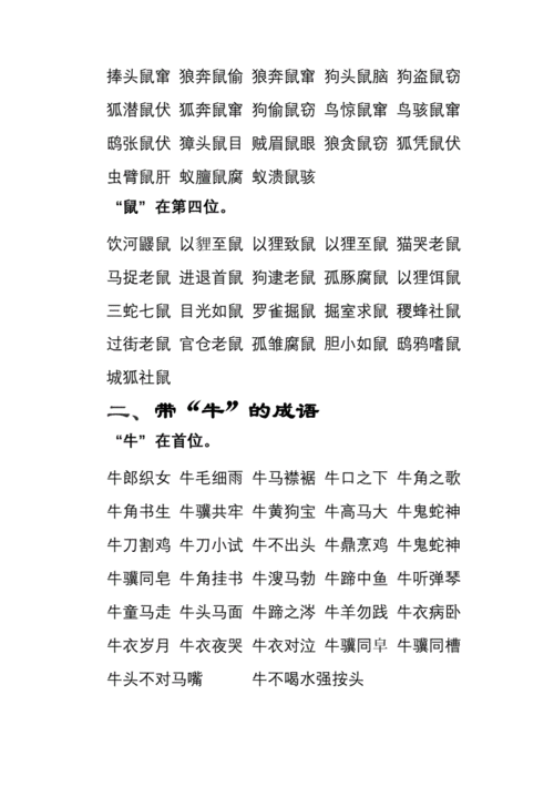 有关十二生肖成语的全新整编精选doc24页