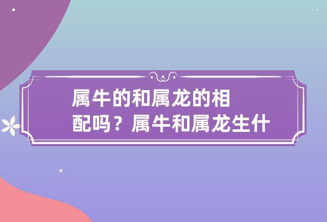 属牛和属龙生什么宝宝?